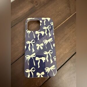 Apple Navy and Cream Bow Phone Case for iPhone 13 Pro Max